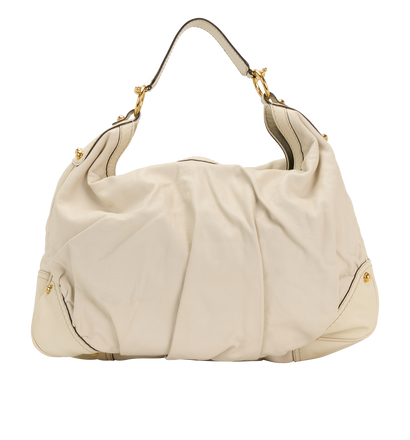 Jockey Hobo, &pound;295, Handbags, Cream, Leather, Front view